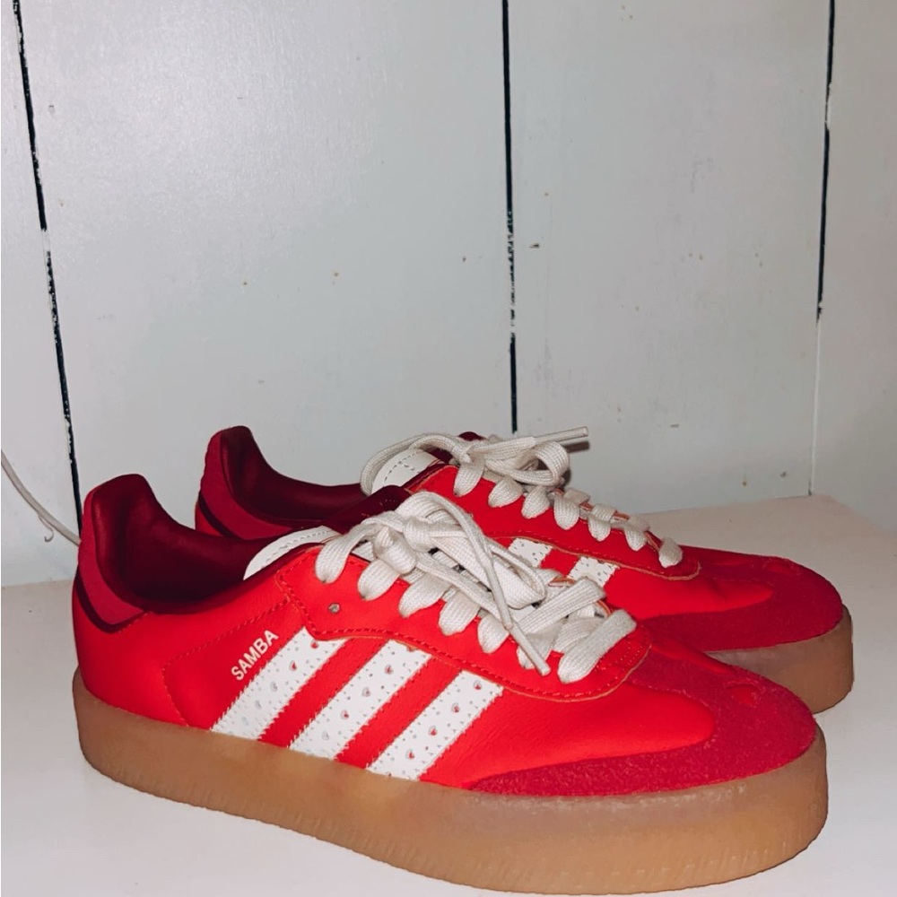 Adidas Samba Red and White Sneakers
